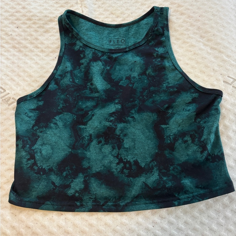 Fleo Green Tie-Dye Crop Top